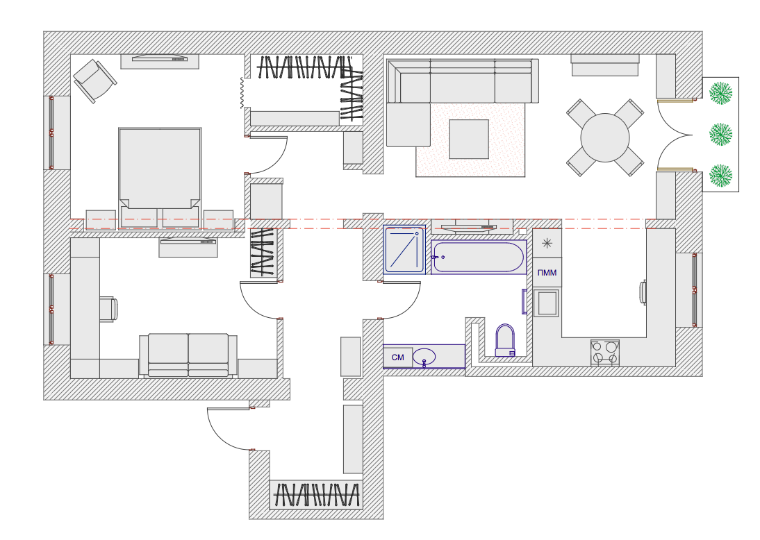 План с расстановкой мебели План с расстановкой мебели