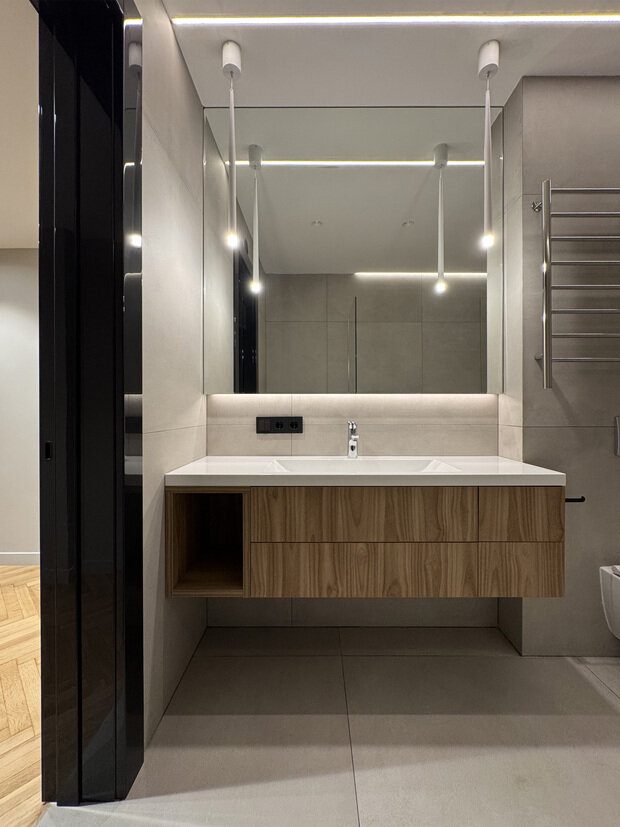 Фотография: Ванная в стиле Современный, Квартира, Проект дня, Москва, 4 и больше, Более 90 метров, современный с элементами модерна, Игорь Голубев – фото на INMYROOM