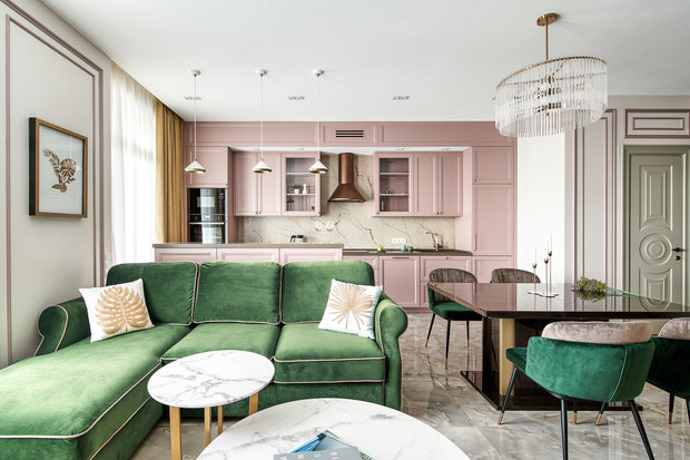 Фотография: Кухня и столовая в стиле Современный, Квартира, Проект недели, Москва, 2 комнаты, 60-90 метров, Анна Мраморова, Алексей Огородников – фото на INMYROOM