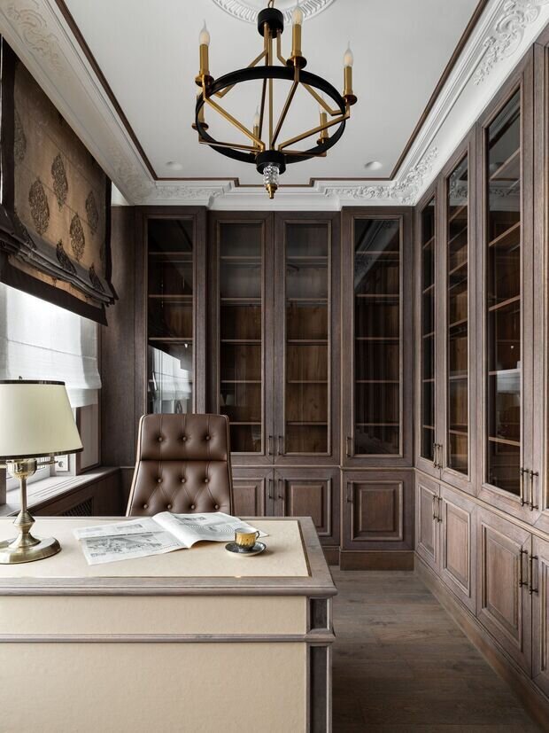 Фотография: Кабинет в стиле Классический, Современный, Эклектика, Квартира, Проект дня, 3 комнаты, 60-90 метров, Монолитно-кирпичный – фото на INMYROOM