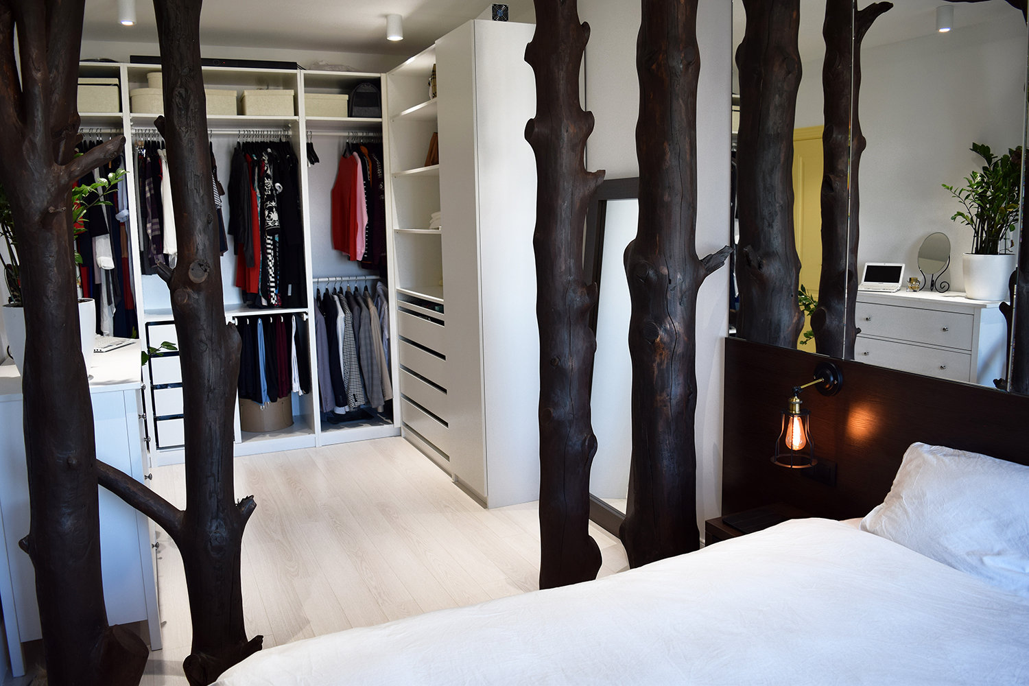 Фотография: Спальня в стиле Современный, Эко, Эклектика, Квартира, Проект недели, Москва, Наталия Ливенцова, 2 комнаты, 40-60 метров, Монолитно-кирпичный – фото на INMYROOM