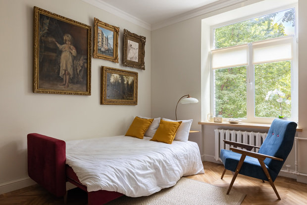 Фотография: Гостиная в стиле Скандинавский, Эклектика, Квартира, Проект недели, Санкт-Петербург, 1 комната, до 40 метров, Екатерина Белоконь – фото на INMYROOM