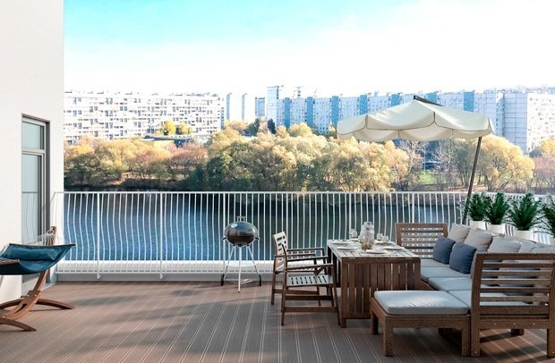 Фотография: Терраса в стиле Эко, Классический, Современный, Эклектика, Квартира, Проект недели, Москва, Татьяна Безверхая, 4 и больше, Более 90 метров, Монолитно-кирпичный – фото на INMYROOM