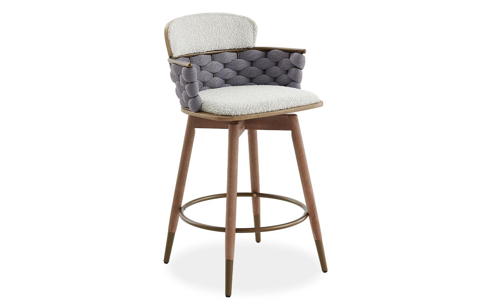 Полубарный стул Vanda серо-белого цвета