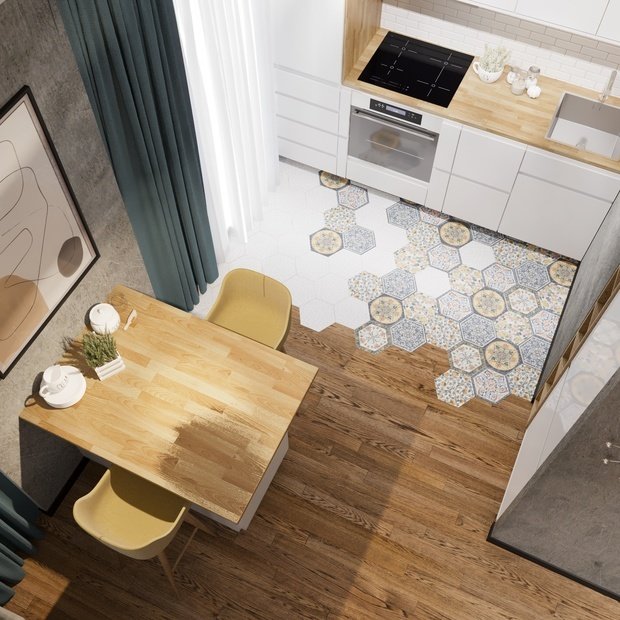 Фото из портфолио Кухня-гостиная в скандинавском стиле. – фотографии дизайна интерьеров на INMYROOM