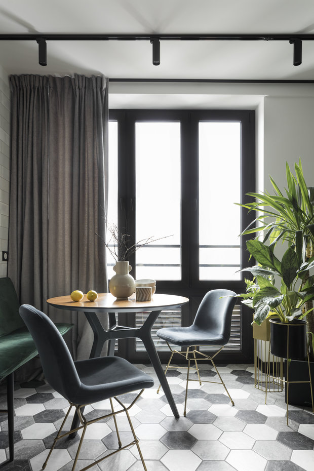 Фотография: Кухня и столовая в стиле Лофт, Квартира, Студия, Проект недели, Москва, 1 комната, до 40 метров, 40-60 метров, Влада Загайнова – фото на INMYROOM