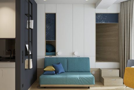 Квартира-студия. 27 кв. м для небольшой семьи.