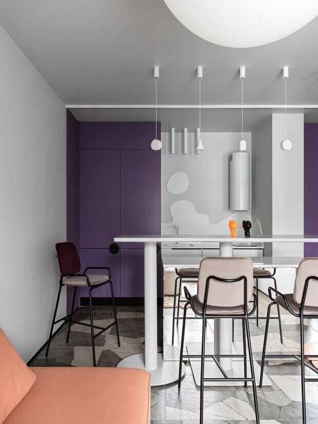 Фотография: Кухня и столовая в стиле Современный, Минимализм, Малогабаритная квартира, Квартира, Проект дня, Санкт-Петербург, 1 комната, 40-60 метров, Студия 3302 – фото на INMYROOM