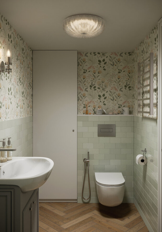 Фотография: Ванная в стиле Современный, Квартира, Проект дня, Московская область, Ирина Собыленская, 4 и больше, 60-90 метров, эклектичный с элементами этники и современного дизайна – фото на INMYROOM