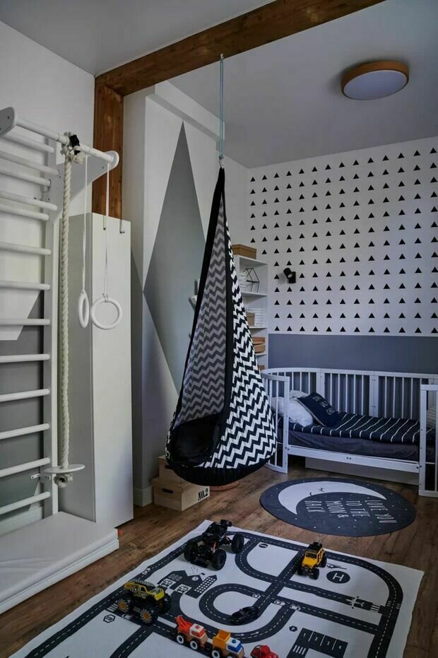 Фотография: Детская в стиле Скандинавский, Современный, Квартира, Проект дня, Москва, Сталинка, Кирпичный дом, 3 комнаты, 60-90 метров, II-03, Олеся Макарова – фото на INMYROOM