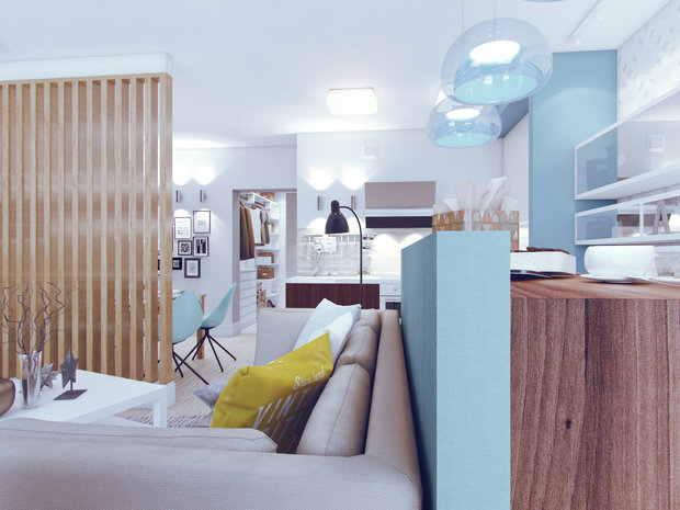 Фотография: Гостиная в стиле Современный, Эко, Декор интерьера, Квартира, Планировки, Хранение, Текстиль, Освещение, Декор, Мебель и свет, Минимализм, Проект недели, Перепланировка – фото на INMYROOM