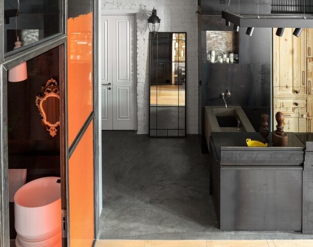 Фотография: Кухня и столовая в стиле Лофт, Эклектика, Винтажный, Квартира, Проект дня, Москва, Кирпичный дом, 3 комнаты, 60-90 метров, Петр Григораш – фото на INMYROOM