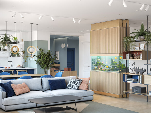 Фотография: Гостиная в стиле Современный, Эко, Квартира, Проект дня, Москва, OM Design, 4 и больше, Более 90 метров – фото на INMYROOM