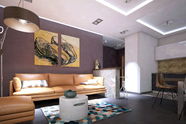 Фото из портфолио Гостиная + кухня (единое пространство)  – фотографии дизайна интерьеров на INMYROOM