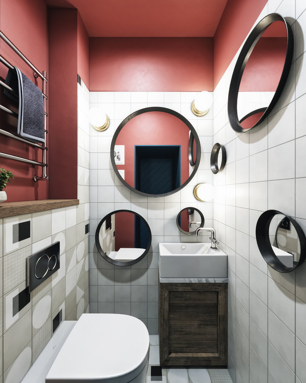 Фотография: Ванная в стиле Лофт, Эклектика, Квартира, Проект дня, Санкт-Петербург, Макс Жуков, ToTaste Studio, 2 комнаты, 3 комнаты, 40-60 метров, 60-90 метров – фото на INMYROOM