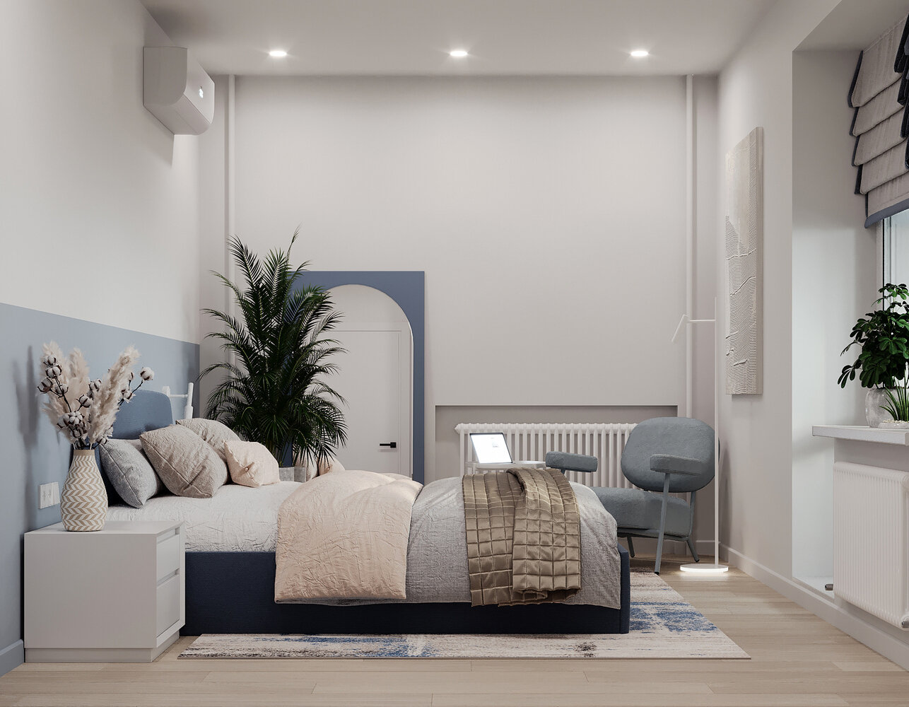 Фотография: Спальня в стиле Современный, Квартира, Проект недели, Москва, 40-60 метров, Башня Вулыха, Студия Василисы Максимаджи, Василиса Максимаджи – фото на INMYROOM Фотография: Спальня в стиле Современный, Квартира, Проект недели, Москва, 40-60 метров, Башня Вулыха, Студия Василисы Максимаджи, Василиса Максимаджи – фото на INMYROOM