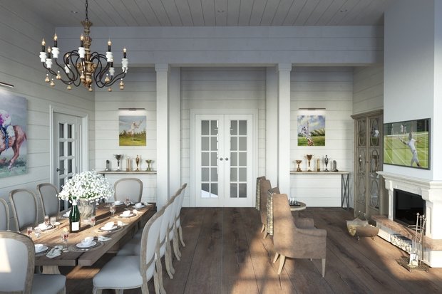 Фото из портфолио Интеллигентная классика в доме из бруса.  – фотографии дизайна интерьеров на INMYROOM