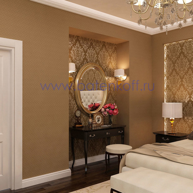 Фото из портфолио Дизайн проект спальни в частном доме в пос Сысерть в классическом стиле. – фотографии дизайна интерьеров на InMyRoom.ru