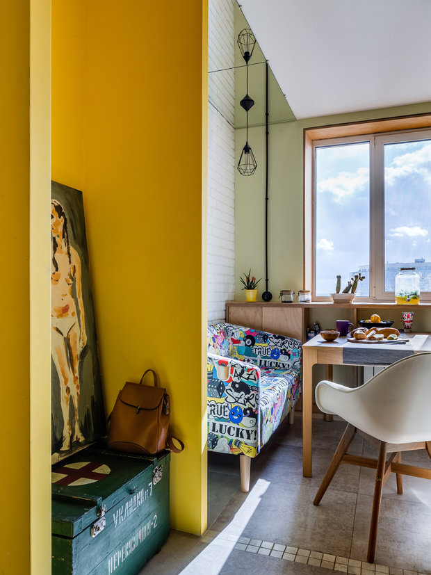 Фотография: Кухня и столовая в стиле Лофт, Квартира, Проект недели, Самара, 1 комната, до 40 метров, Екатерина Малмыгина – фото на INMYROOM