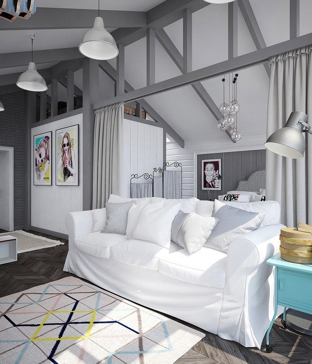 Фото из портфолио Комната 45 кв.м – фотографии дизайна интерьеров на INMYROOM