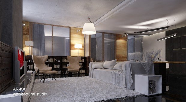 Фото из портфолио LUX Лофт на Мосфильмовской – фотографии дизайна интерьеров на InMyRoom.ru