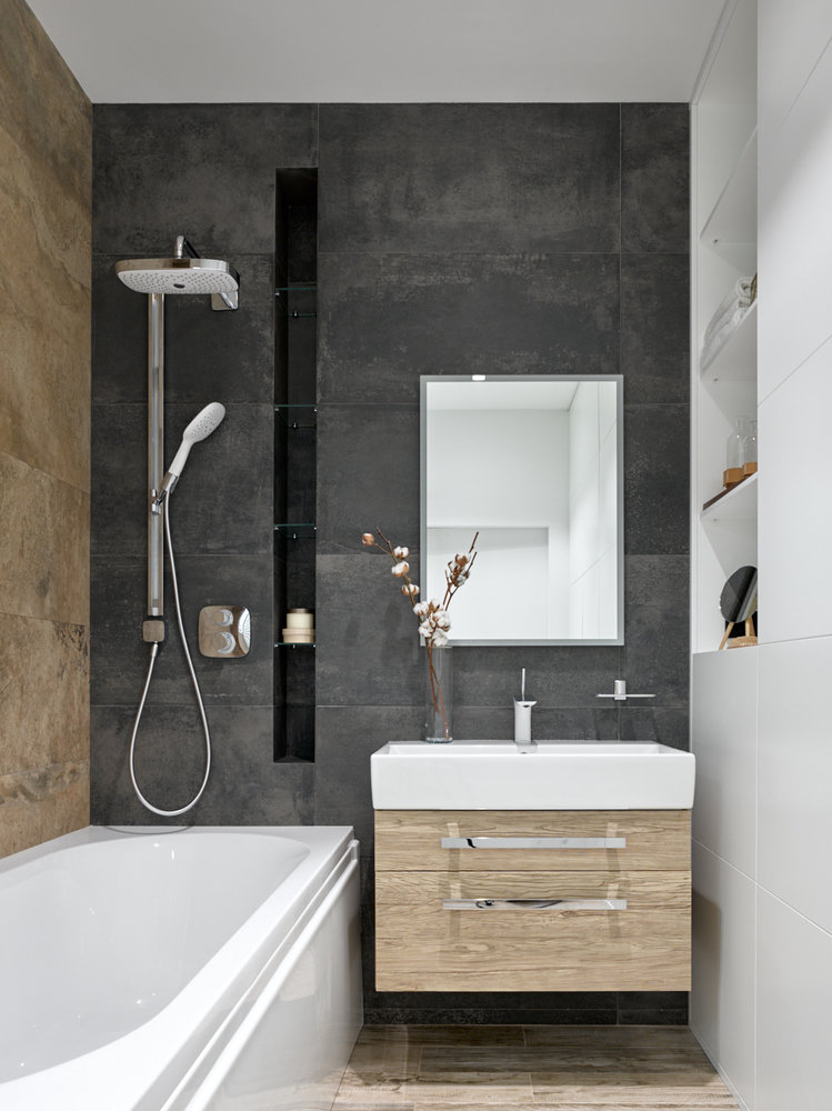 Фотография: Ванная в стиле Современный, Лофт, Квартира, Студия, Проект недели, 40-60 метров, Антонина Синчугова – фото на INMYROOM