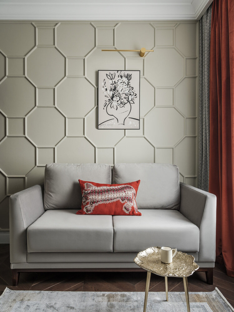 Фотография: Гостиная в стиле Классический, Современный, Эклектика, Квартира, Проект недели, Москва, 2 комнаты, 40-60 метров, Виолетта Голубева, Golubeva design&architecture – фото на INMYROOM Фотография: Гостиная в стиле Классический, Современный, Эклектика, Квартира, Проект недели, Москва, 2 комнаты, 40-60 метров, Виолетта Голубева, Golubeva design&architecture – фото на INMYROOM