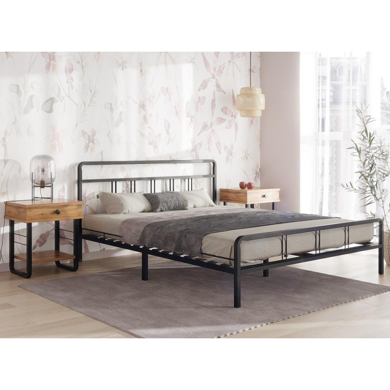 Кровать с основанием Рейк 140х200 черного цвета