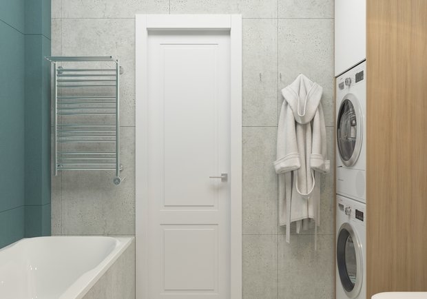 Фотография: Ванная в стиле Современный, Скандинавский, Квартира, Проект недели, 2 комнаты, 60-90 метров, Марина Меренкова, Пушкино – фото на INMYROOM