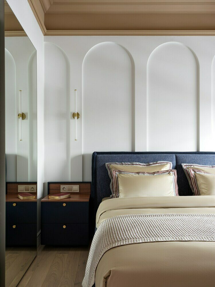 Фотография: Спальня в стиле Современный, Эклектика, Квартира, Проект недели, Москва, 3 комнаты, Более 90 метров, Miklashevskaia Interior, Анна Миклашевская – фото на INMYROOM