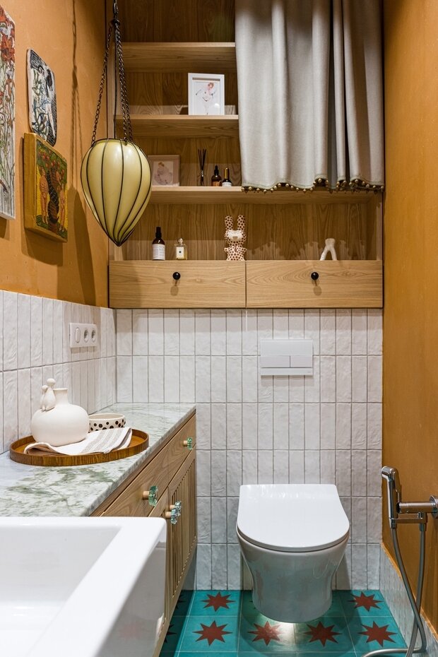 Фотография: Ванная в стиле Восточный, Эклектика, Винтажный, Квартира, Проект недели, Блочный дом, 3 комнаты, Более 90 метров, Уфа, Юлия Мусина, Александр Сафаров, PRSPKT Architects – фото на INMYROOM