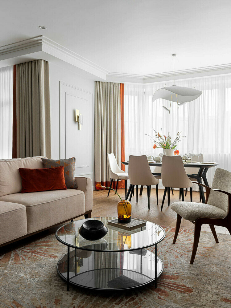 Фотография: Гостиная в стиле Современный, Квартира, Проект недели, Москва, Монолитный дом, 3 комнаты, Более 90 метров, Anddesign – фото на INMYROOM