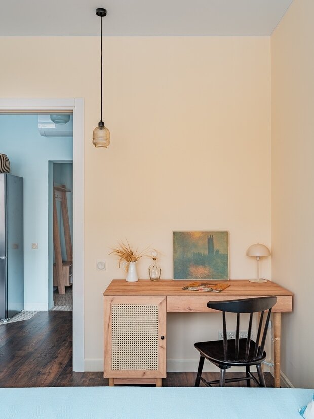 Фотография: Кабинет в стиле Скандинавский, Современный, Винтажный, Квартира, Проект недели, Москва, 2 комнаты, 40-60 метров, Евгения Стефанович – фото на INMYROOM