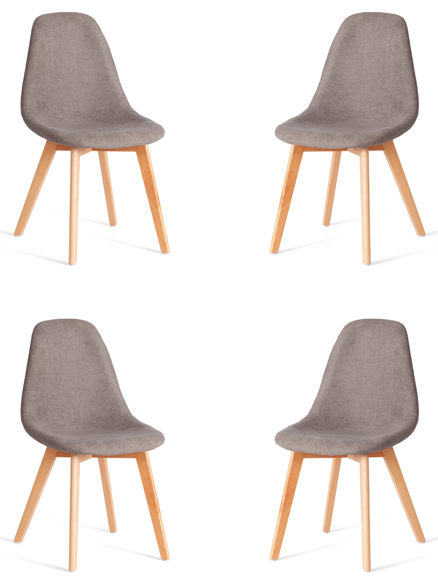 Комплект из четырех стульев Cindy Soft серого цвета