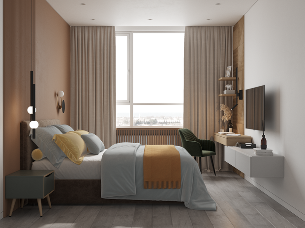 Фотография: Спальня в стиле Современный, Минимализм, Квартира, Проект недели, Москва, Монолитный дом, 3 комнаты, 60-90 метров, Анастасия Григорьева – фото на INMYROOM
