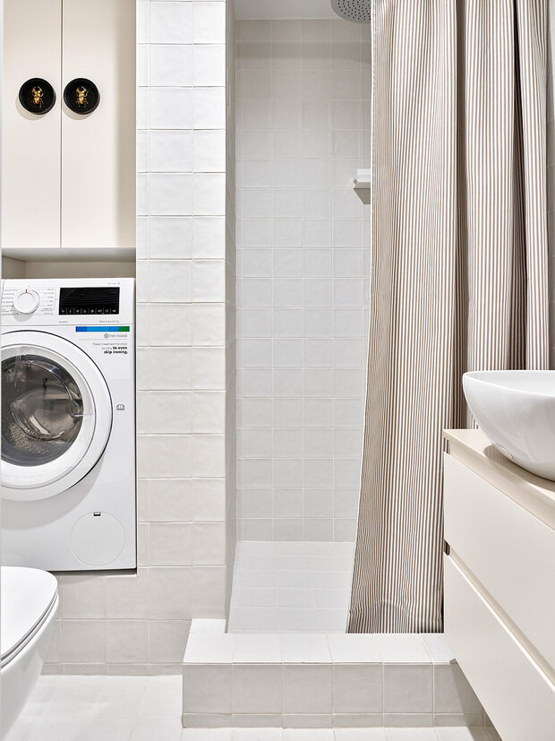 Фотография: Ванная в стиле Скандинавский, Эклектика, Квартира, Проект дня, Санкт-Петербург, Кирпичный дом, 1 комната, Николай Банников, эклектика с элементами эко и современного стиля, Алена Дорофеева – фото на INMYROOM