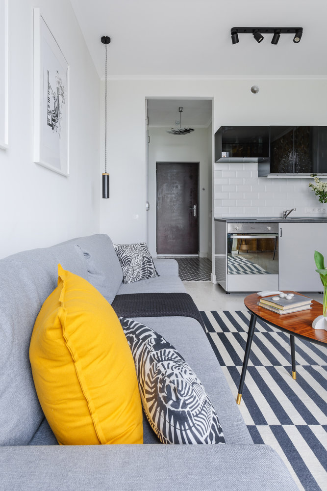 Фотография: Гостиная в стиле Скандинавский, Современный, Малогабаритная квартира, Квартира, Студия, Проект недели, Москва, до 40 метров, Ирина Бебешина – фото на INMYROOM