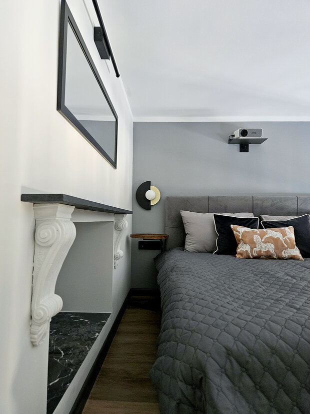 Фотография: Спальня в стиле Лофт, Эклектика, Квартира, Студия, Проект дня, Кирпичный дом, 40-60 метров, современный с элементами лофта, Оренбург, эклектика: парижский шик, Алла Розова – фото на INMYROOM