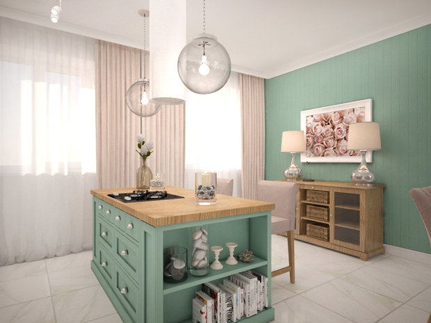 Фото из портфолио Мятное гнездышко – фотографии дизайна интерьеров на INMYROOM