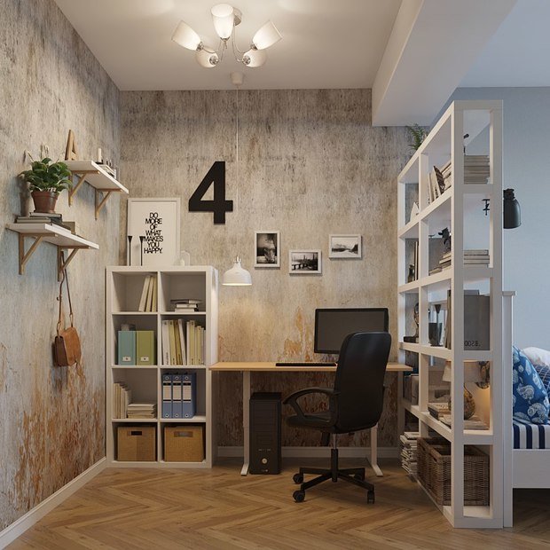 Фото из портфолио Небольшая квартира в силе Лофт+Скандинавский  – фотографии дизайна интерьеров на INMYROOM