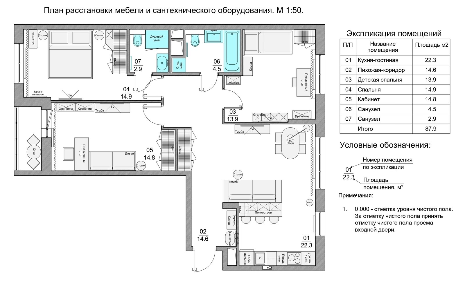 Фотография: Планировки в стиле , Современный, Квартира, Проект недели, Красногорск, Монолитный дом, 4 и больше, 60-90 метров, Александра Гаевская – фото на INMYROOM