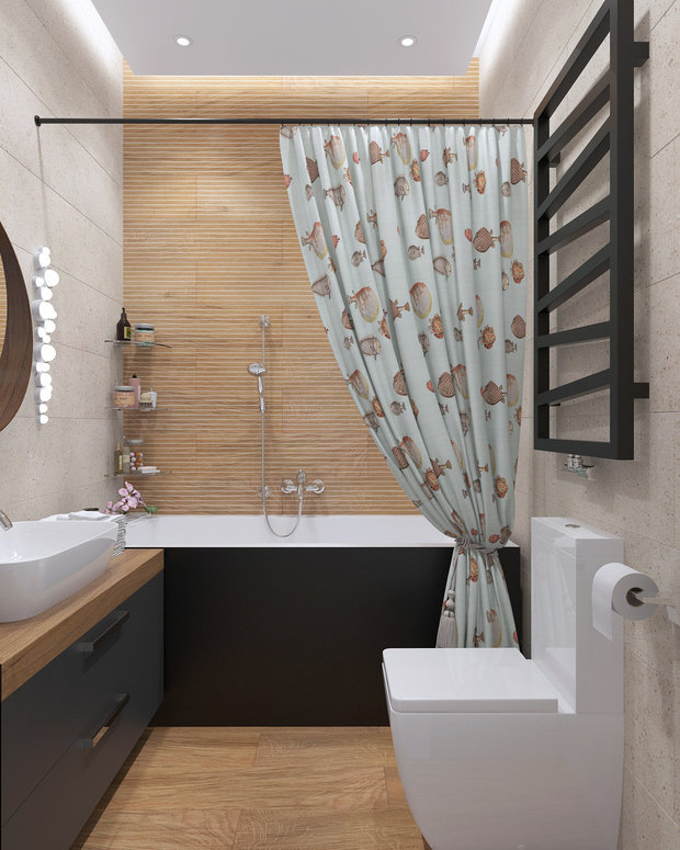 Фотография: Ванная в стиле Эко, Современный, Квартира, Проект недели, Москва, Монолитный дом, 3 комнаты, 60-90 метров, ЖК «Невский», Инна Азорская – фото на INMYROOM