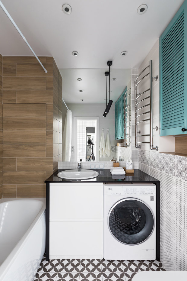 Фотография: Ванная в стиле Скандинавский, Современный, Малогабаритная квартира, Квартира, Проект недели, Минск, 40-60 метров, Merra Architects – фото на INMYROOM