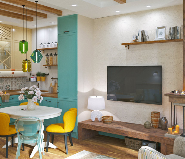 Фотография: Кухня и столовая в стиле Прованс и Кантри, Дом, Проект недели, Дом и дача, Новосибирск, Таунхаус, Кирпичный дом, 4 и больше, 60-90 метров, Полина Степанова – фото на INMYROOM