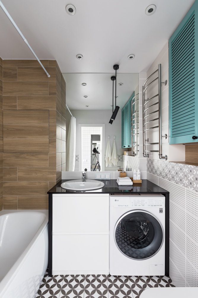 Фотография: Ванная в стиле Скандинавский, Современный, Малогабаритная квартира, Квартира, Проект недели, Минск, 40-60 метров, Merra Architects – фото на INMYROOM