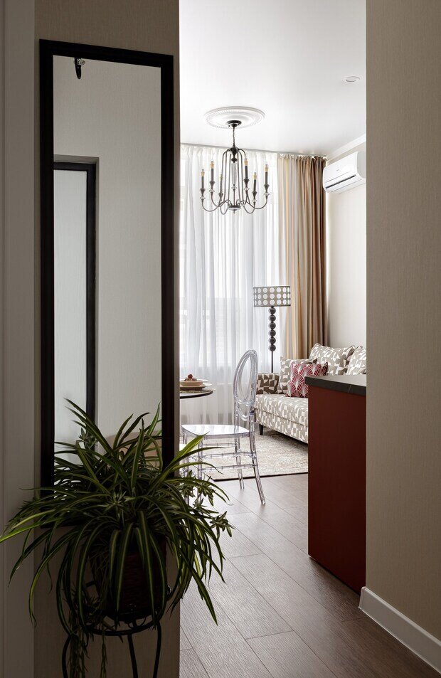 Фотография: Прихожая в стиле Современный, Эклектика, Малогабаритная квартира, Квартира, Проект дня, Краснодар, 1 комната, до 40 метров, Ольга Суворова – фото на INMYROOM