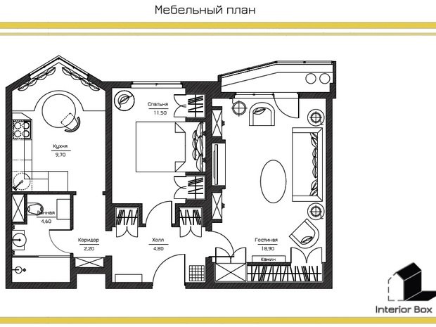 Фотография: Планировки в стиле , Классический, Современный, Эклектика, Квартира, Россия, Проект недели, Новая Москва, Ольга Куликовская-Эшби, Interior Box – фото на INMYROOM