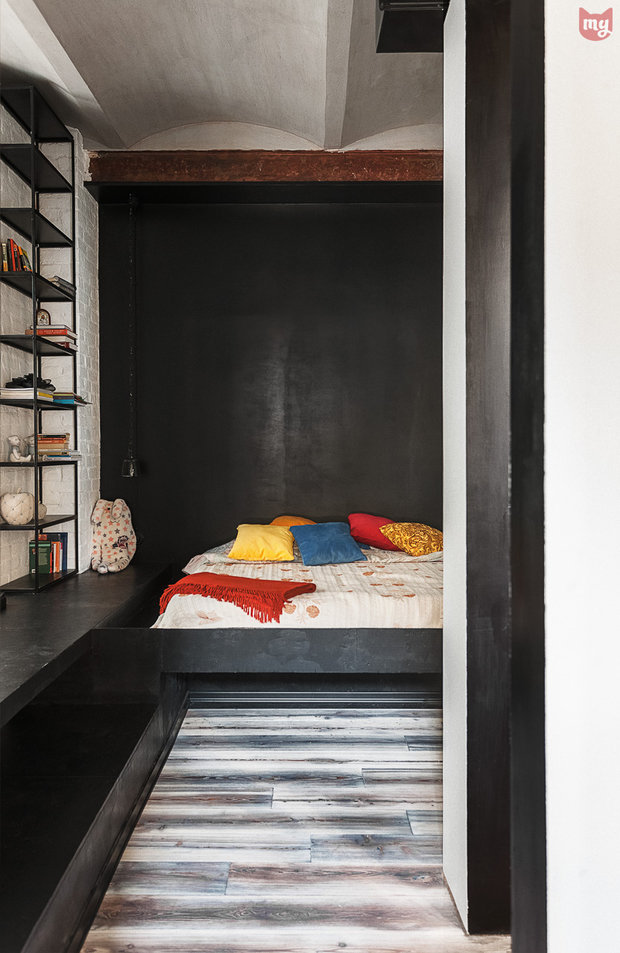 Фотография: Спальня в стиле Лофт, Эклектика, Квартира, Проект недели, Москва, Герой InMyRoom, Ксения Стрекоза – фото на INMYROOM