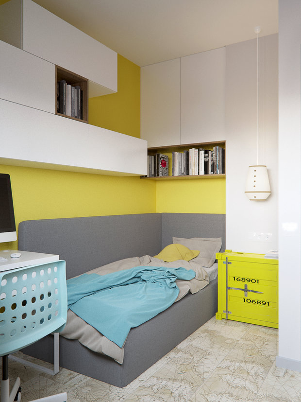 Фотография: Детская в стиле Скандинавский, Современный, Квартира, Проект недели, Москва, Никита Зуб, П-44, Панельный дом, 2 комнаты, 40-60 метров – фото на INMYROOM