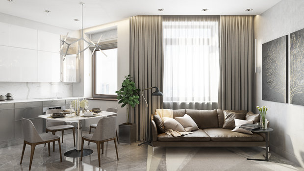 Фото из портфолио Фьюжн на Заозёрной – фотографии дизайна интерьеров на INMYROOM